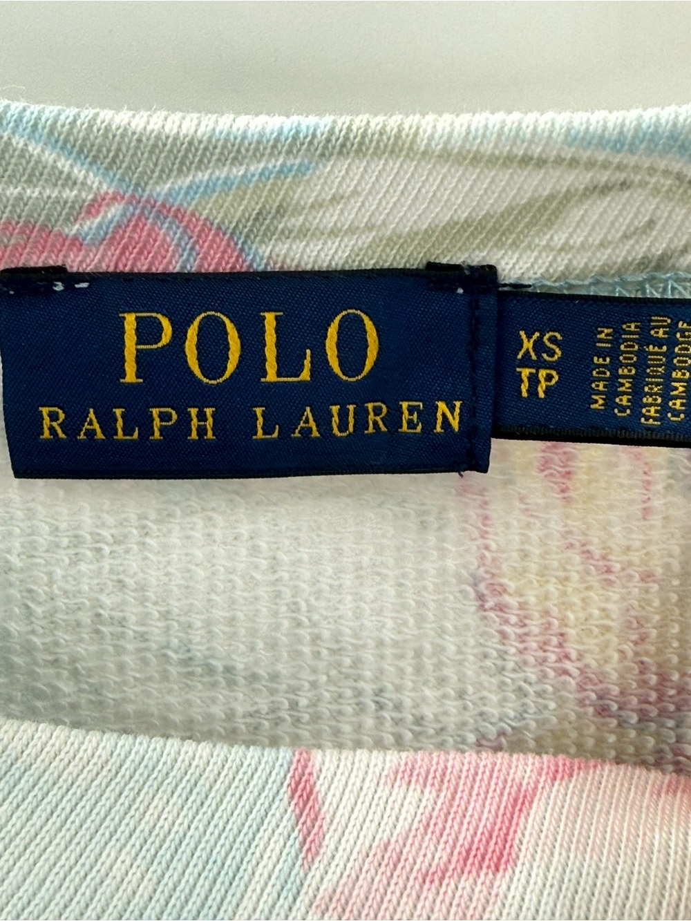 Polo Ralph Lauren Women's Cropped Pastel Floral Sweatshirt 100% Cotton Size XS - Picture 8 of 11